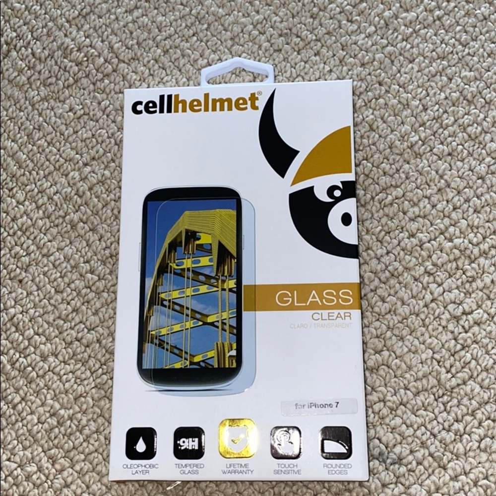 Cell helmet glass clear for IPhone 7–brand new